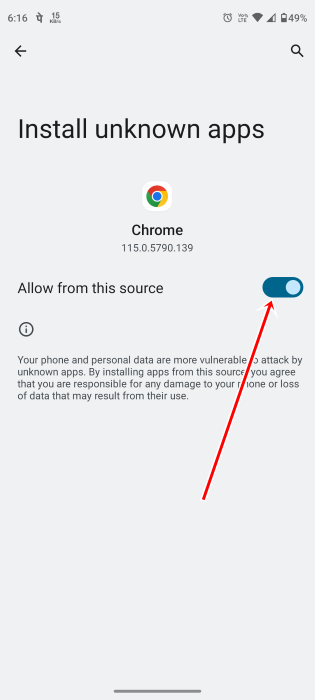 Enable Unknown Source on Android